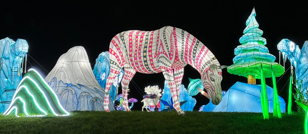 Thursford Enchanted Journey of Light Zebra sculpture